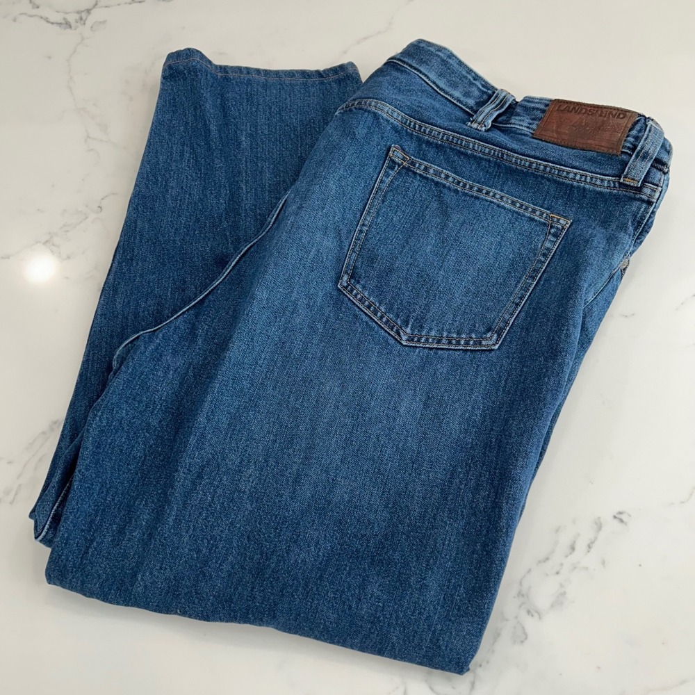 Lands' End Traditional Fit Jeans Mens 46x29 Relaxed Blue Denim Casual Classic